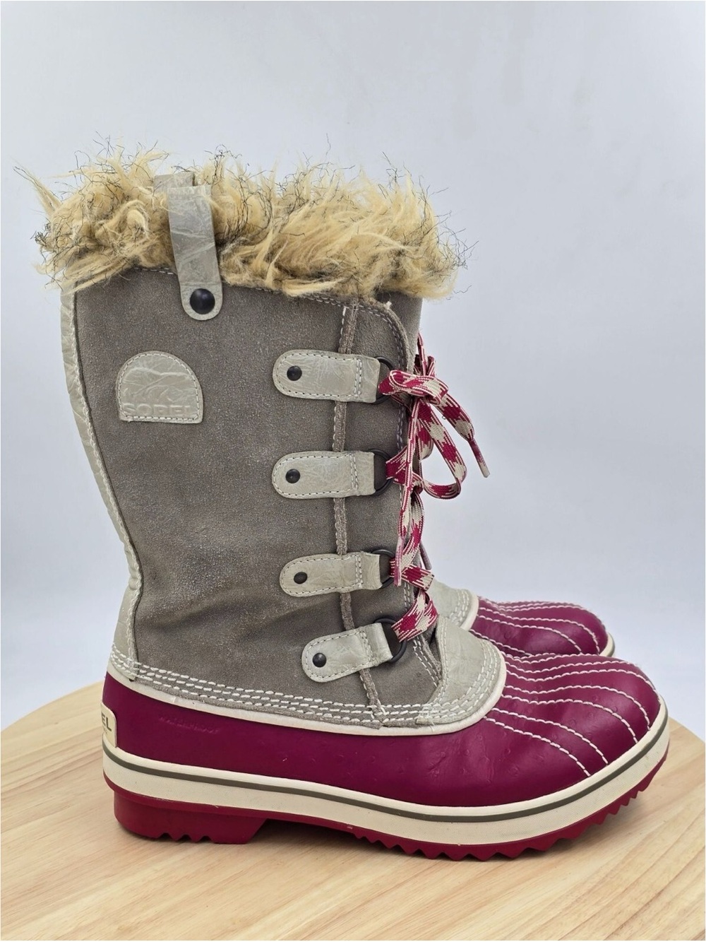 SOREL Tofino faux-fur trim girls winter snow boots size 2